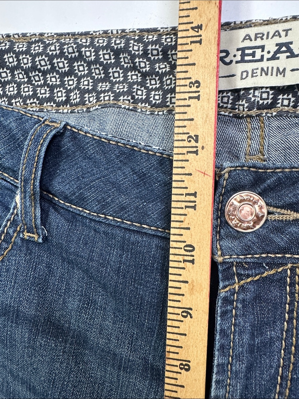 Ariat Real Rosa Jeans Perfect Rise Bootcut Stretch, 34R, Ranch Ride Rodeo - Picture 12 of 16